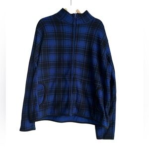 WEEKLY SALE: Faded Glory Reversible Plaid Blue Black Zip-Up Pocketed Jac…